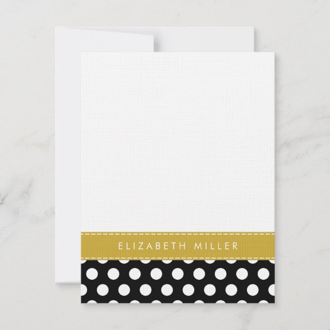 De Correspondance Carte Noir & Or  Pois Monogramme Note (Devant)
