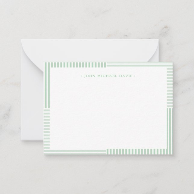 De Correspondance Carte Pastel Green Stripes pour enfants (Devant)