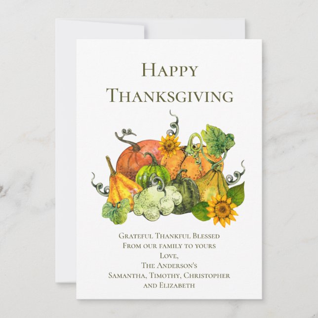 De Correspondance Carte personnalisée Automne Thanksgiving Day Card (Devant)