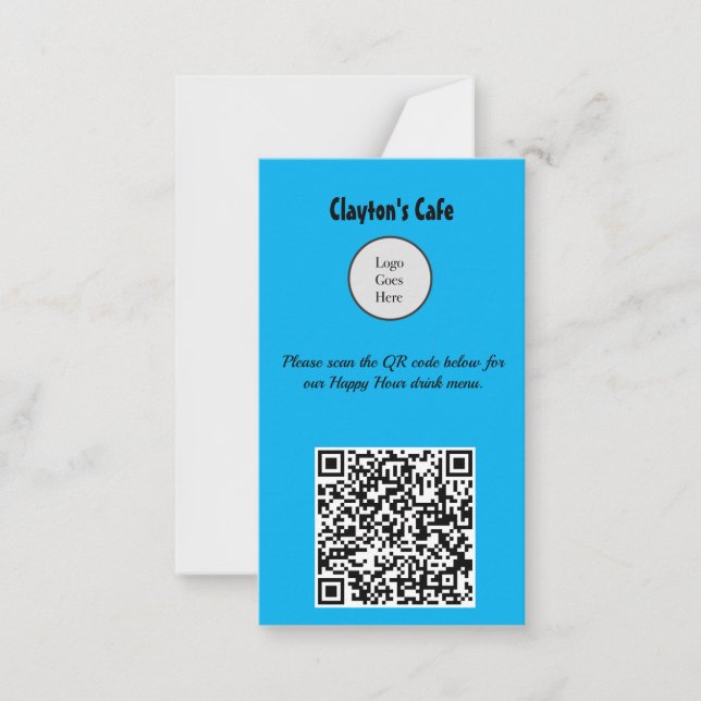 De Correspondance Carte personnalisée QR Code Restaurant Happy Hour  (Devant)