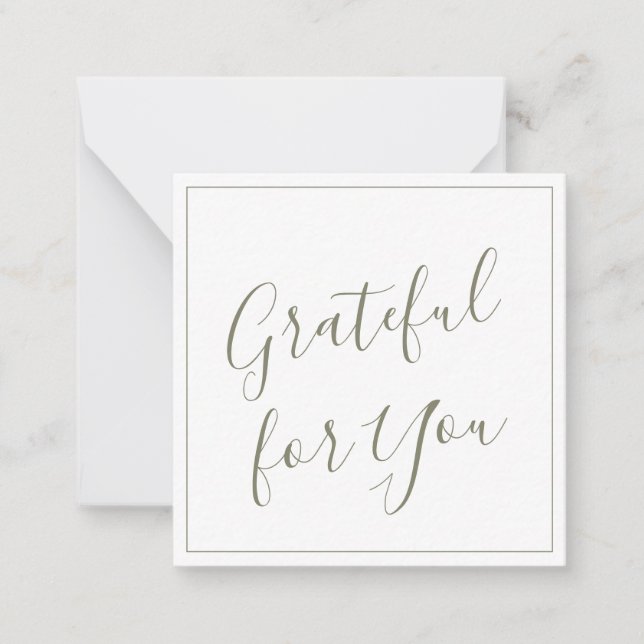De Correspondance Carte personnalisée vert sauge Grateful for You (Devant)