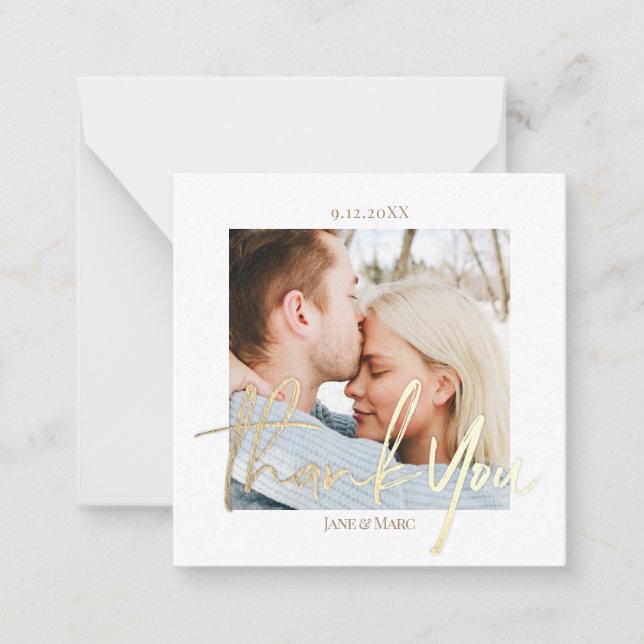 De Correspondance Carte photo personnalisé Merci Mariage avec envelo (Devant)