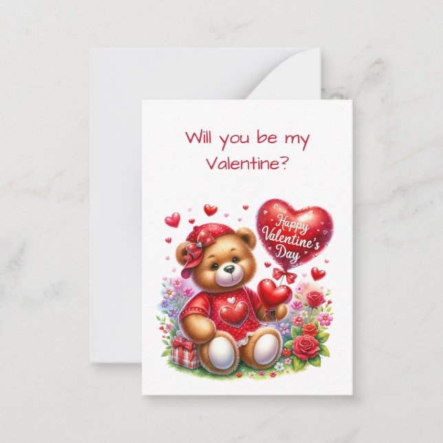De Correspondance Carte plat Heureuse Sainte-Valentin Teddy Bear (Devant)