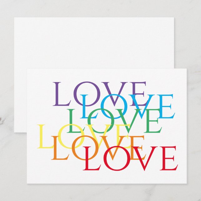 De Correspondance Carte Plat RAINBOW LOVE 4.5x6.25 (Devant / Derrière)