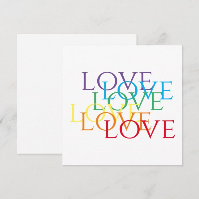 De Correspondance Carte Plat RAINBOW LOVE 5.25x5.25 (Devant / Derrière)
