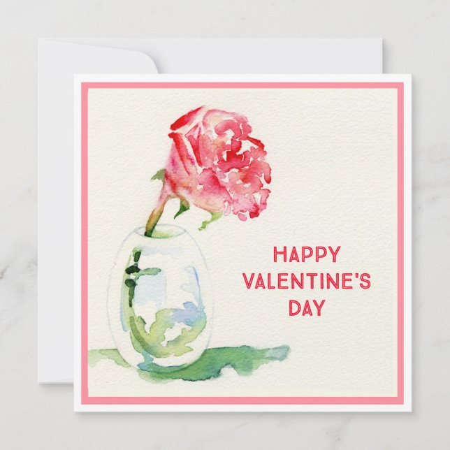De Correspondance Carte plat rose Valentine 5,25x5,25 Carré (Devant)