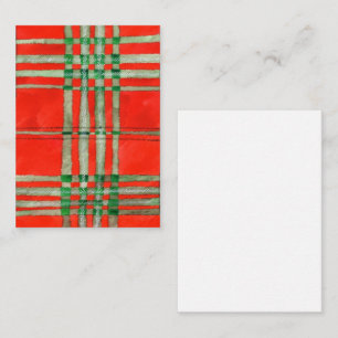 De Correspondance CARTE PLATE 3,5x2,5 TARTAN SCOTT ROUGE