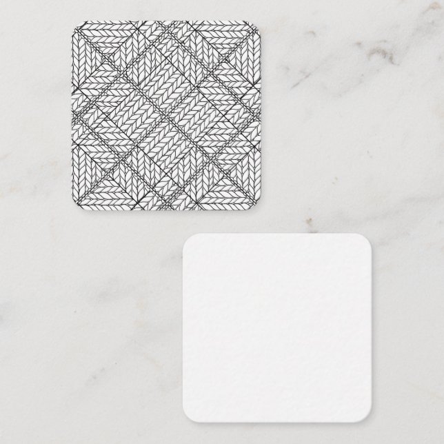 DE CORRESPONDANCE CARTE PLATE CARRÉE 2,5" TRICOTÉE ARGYLE BLANC (Devant / Derrière)