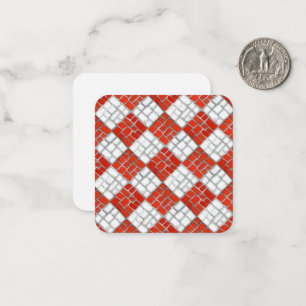De Correspondance CARTE PLATE CARRÉE MOSAÏQUE À COCHE ROUGE 6,35 cm