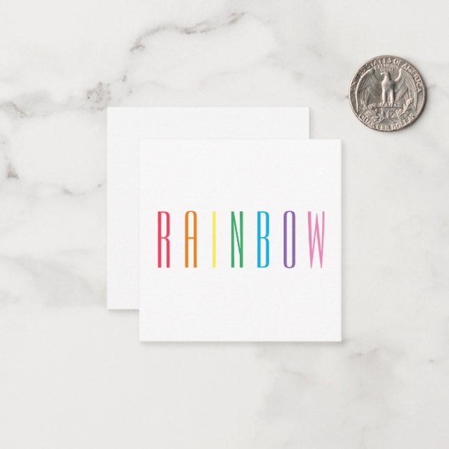 De Correspondance Carte plate carrée RAINBOW 2,5" (Devant/Arrière en situation)