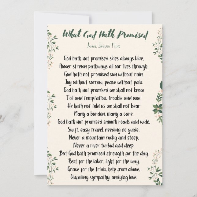 De Correspondance Carte plate Ce que Dieu a promis (Devant)