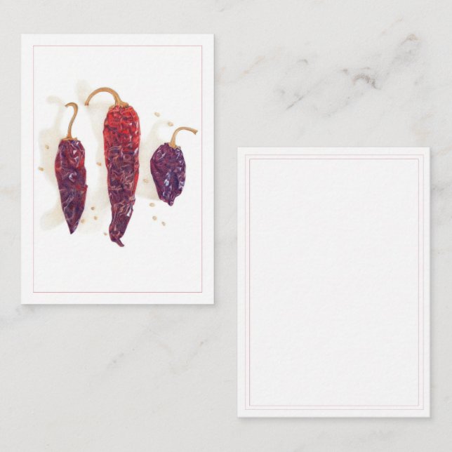 De Correspondance Carte plate CHILI PEPPERS 2,5x3,5 (Devant / Derrière)