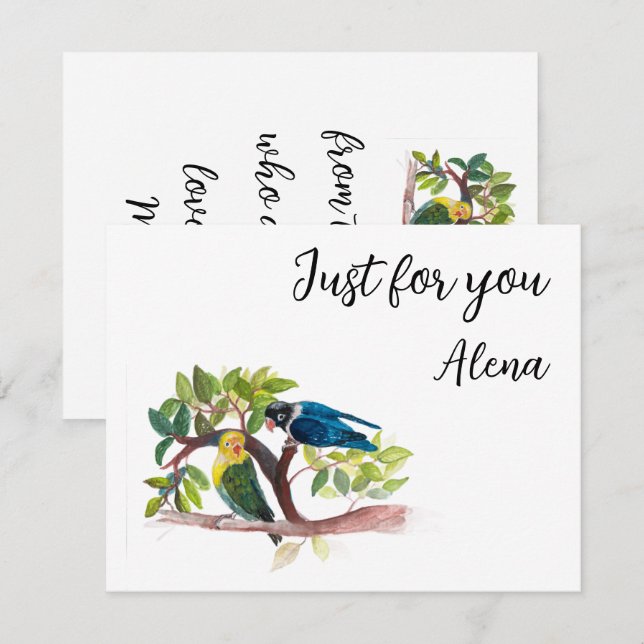 De Correspondance Carte plate Love birds (Devant / Derrière)