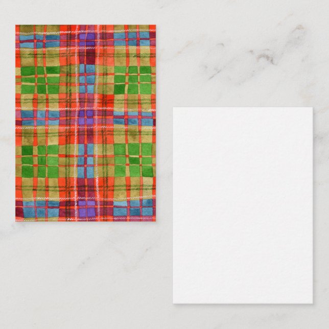 De Correspondance Carte plate MAC RAE TARTAN 3,5x2,5 (Devant / Derrière)