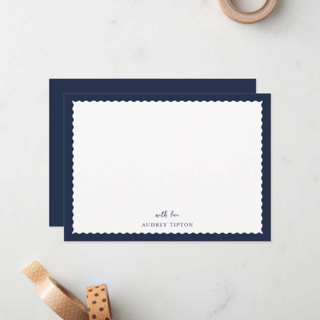 De Correspondance Carte plate Navy Blue (Devant/Arrière en situation)