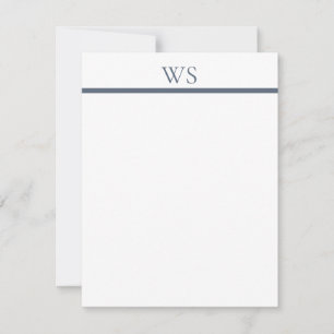 De Correspondance Carte plate Navy Blue Bar Monogramme