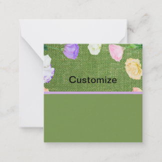 De Correspondance Carte plate personnalisable à motif floral vert