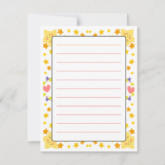 De Correspondance Carte plate pour enfants mignonne – Étoiles et cœu