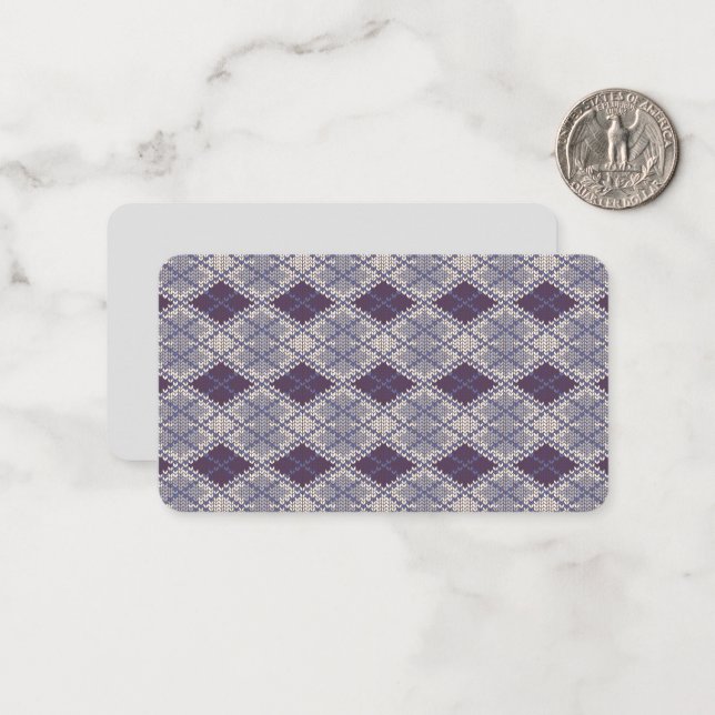 De Correspondance CARTE PLUM ARGYLE TRICOT 3.5x2 Plat / Horizontal (Devant/Arrière en situation)