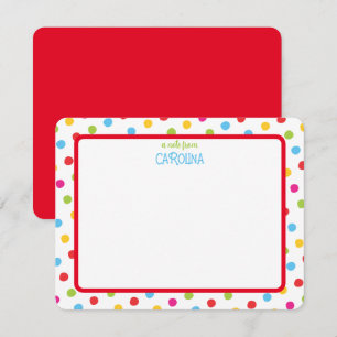 De Correspondance Carte Pois colorée mignonne Girly Note