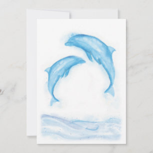 De Correspondance Carte pour notes Dauphin d'aquarelle