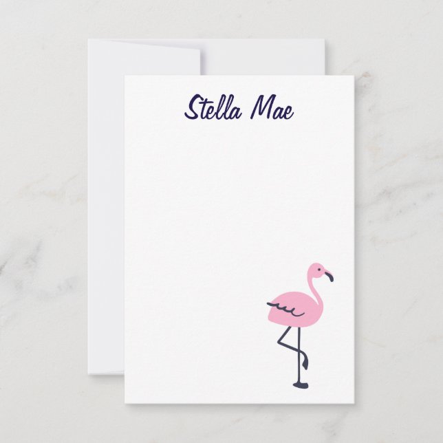 De Correspondance Carte pour notes flamand rose mignon (Devant)
