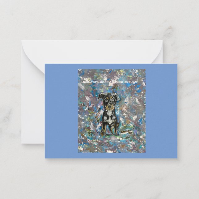 De Correspondance Carte pour notes plat avec message d'abri animal (Devant)