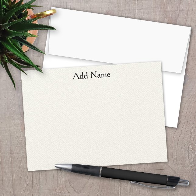 De Correspondance Carte pour notes social avec nom professionnel (Modern, minimal design with only a name at the top. )