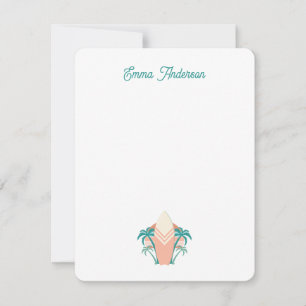 De Correspondance Carte Retro Beach Surfboard personnalisée