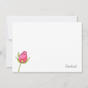 De Correspondance Carte Rosebud Aquarelle Rose