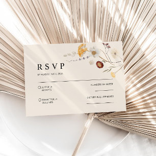 De Correspondance Carte RSVP Boho Fleur sauvage Wedding