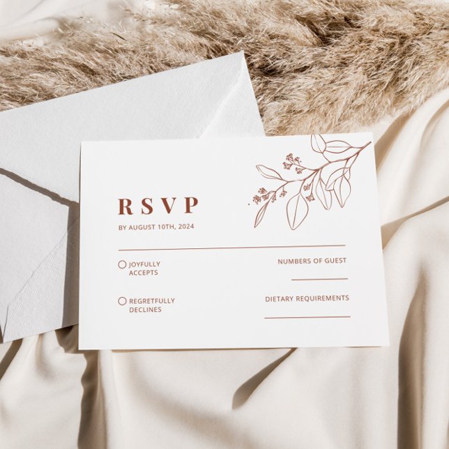 De Correspondance Carte RSVP Boho Floral Wedding (Créateur téléchargé)