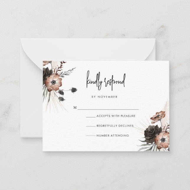 De Correspondance Carte RSVP Boho Goth Script moderne (Devant)