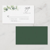 Carte RSVP Budget Eucalyptus Foliage Script Mariag
