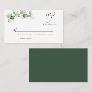 De Correspondance Carte RSVP Budget Eucalyptus Foliage Script Mariag