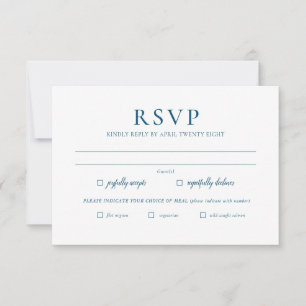 De Correspondance Carte RSVP couleur marine minimaliste simple et él