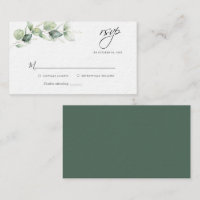Carte RSVP Eucalyptus Greenery Script Wedding