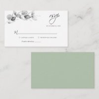 Carte RSVP Eucalyptus Noir Blanc Mariage
