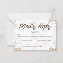 Carte RSVP florale blanche élégante RSVP simple