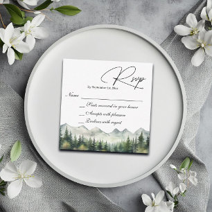 De Correspondance Carte RSVP Mariage Montagnes et Pins