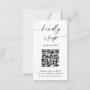 De Correspondance Carte RSVP QR Code   Mariage minimaliste moderne R