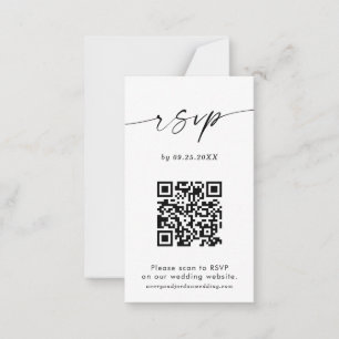 De Correspondance Carte RSVP QR Code   Mariage minimaliste moderne R