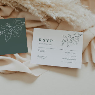 De Correspondance Carte RSVP verte Floral Sage