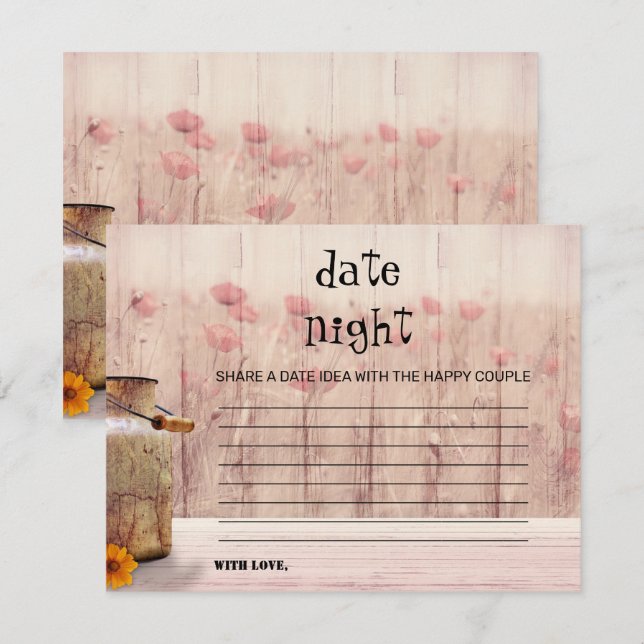 De Correspondance Carte Rustique Mason Jar Rose Floral Date (Devant / Derrière)