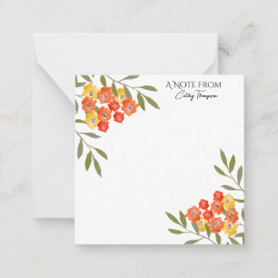De Correspondance Carte Rustique personnalisée aquarelle florale