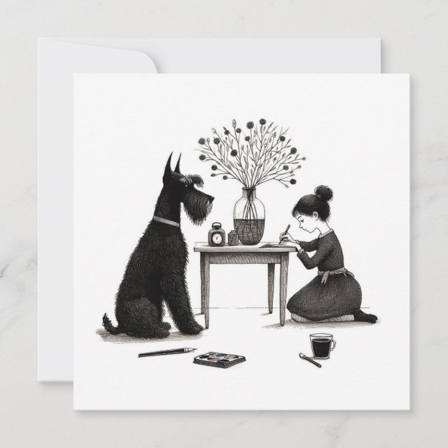 De Correspondance Carte Schnauzer adorable (Devant)