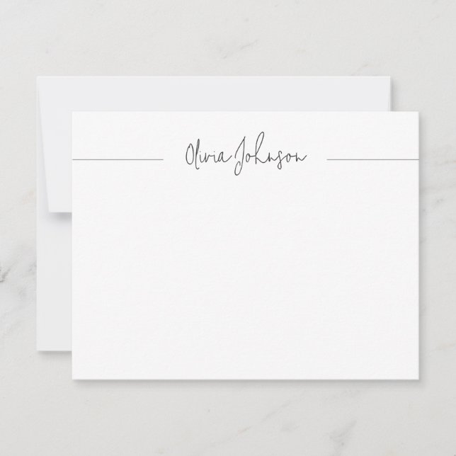 De Correspondance Carte simple à main moderne Lettré blanc plat (Devant)