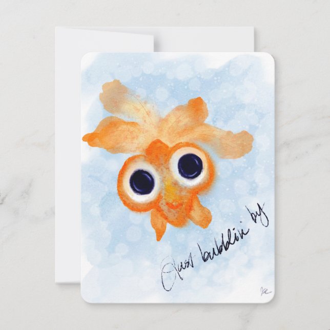 De Correspondance Carte simple aquarelle Poisson rouge « Just Bubbli (Devant)