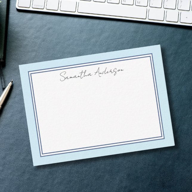 De Correspondance Carte simple bleue personnalisée (Créateur téléchargé)