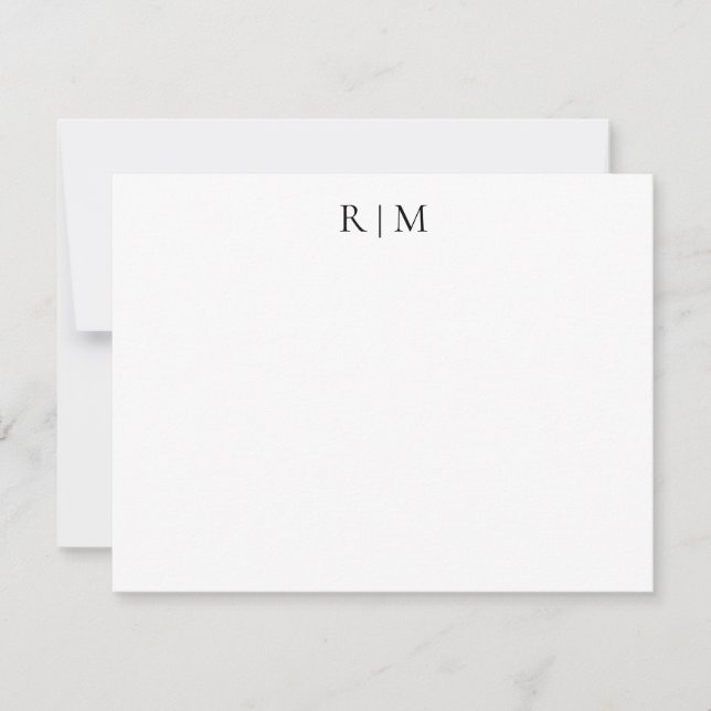 De Correspondance Carte simple classique à deux monogrammes (Devant)